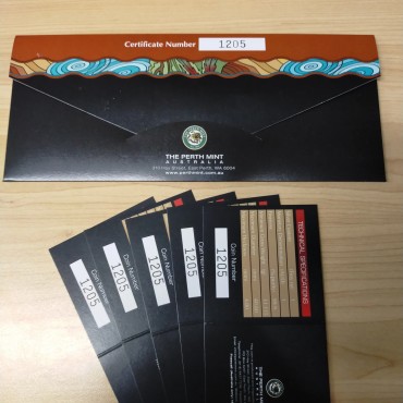 Набор серебряных монет 5шт. 1oz Открывая Австралию 1 доллар 2006 Австралия (цветные, пруф)