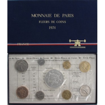 Набор монет (9шт.) 1974 Франция (UNC)