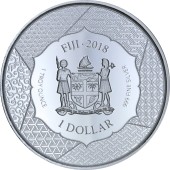 Срібна монета 1oz Тайра-но Кийоморі 1 долар 2018 Фіджі