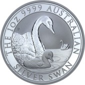 Серебряная монета 1oz Австралийский Лебедь 1 доллар 2019 Австралия