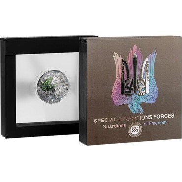 Серебряная монета 2oz Силы Специальных Операций 2000 франков КФА 2025 Камерун (цветная, antique)