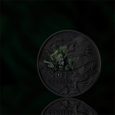 Срібна монета 2oz Сили Спеціальних Операцій 2000 франків КФА 2025 Камерун (кольорова, antique)