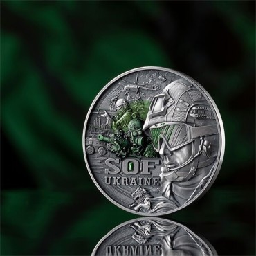 Серебряная монета 2oz Силы Специальных Операций 2000 франков КФА 2025 Камерун (цветная, antique)