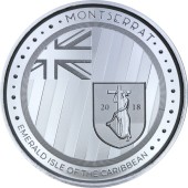 Срібна монета 1oz Монтсеррат 2 долара 2018 Східні Кариби