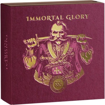 Серебряная монета 2oz Бессмертная Слава 10 седи 2025 Гана (цветная, antique)