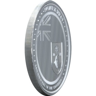 Серебряная монета 1oz Монтсеррат 2 доллара 2018 Восточные Карибы