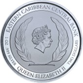 Серебряная монета 1oz Сент-Люсия 2 доллара 2018 Сент-Люсия