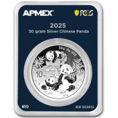 Серебряная монета 30g Китайская Панда 10 юань 2025 Китай (MintDirect® Premier + PCGS FS®)