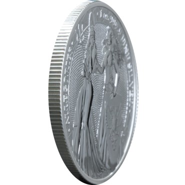 Срібна монета 1oz Алегорії Німеччини та Британії 5 Марок 2019 Німеччина "Limited Edition for WORLD MONEY FAIR'20"