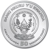 Срібна монета 1oz Африканський Сурікат 50 франків 2016 Руанда