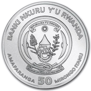 Срібна монета 1oz Африканський Сурікат 50 франків 2016 Руанда