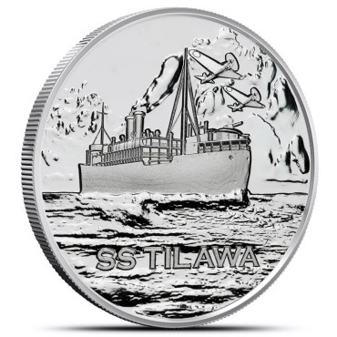 Купити-Срібний раунд 1oz Корабельна аварія SS Tilawa: Подорож 2024 США у Києві з доставкою по всій Україні