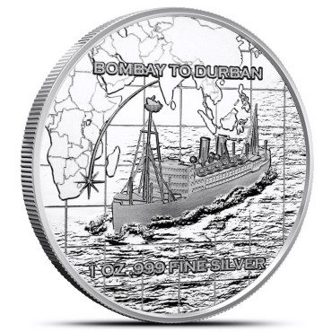 Серебряный раунд 1oz Кораблекрушения SS Tilawa: Путешествие 2024 США