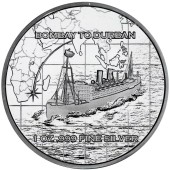 Серебряный раунд 1oz Кораблекрушения SS Tilawa: Тонущая Судьба 2024 США