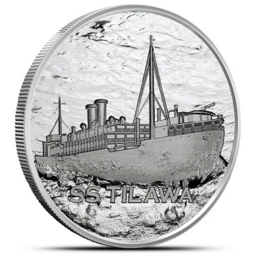 Срібний раунд 1oz Корабельна аварія SS Tilawa: Тонуча Доля 2024 США