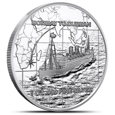 Серебряный раунд 1oz Кораблекрушения SS Tilawa: Тонущая Судьба 2024 США