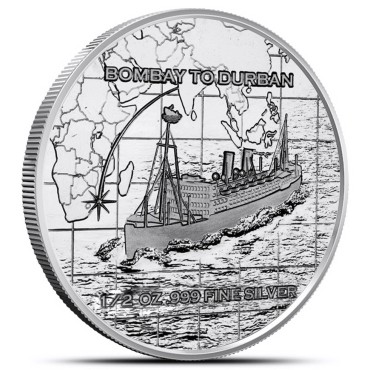 Серебряный раунд 1/2oz Кораблекрушения SS Tilawa: Путешествие 2024 США