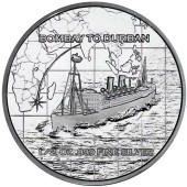 Серебряный раунд 1/2oz Кораблекрушения SS Tilawa: Тонущая Судьба 2024 США