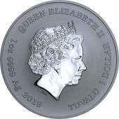 Серебряная монета 1oz Пиратский корабль «Месть Королевы Анны» 1 доллар 2019 Тувалу