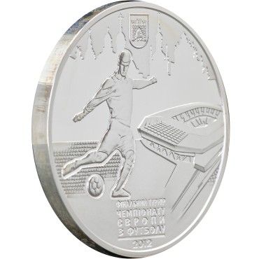 Срібна монета 1oz Фінальний Турнір Чемпіонату Європи з Футболу 2012 "місто Львів" 10 гривень 2012 Україна