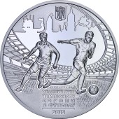 Серебряная монета 1oz Финальный Турнир Чемпионата Европы по Футболу 2012 "город Киев" 10 гривен 2012 Украина