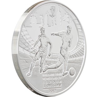 Серебряная монета 1oz Финальный Турнир Чемпионата Европы по Футболу 2012 "город Киев" 10 гривен 2012 Украина