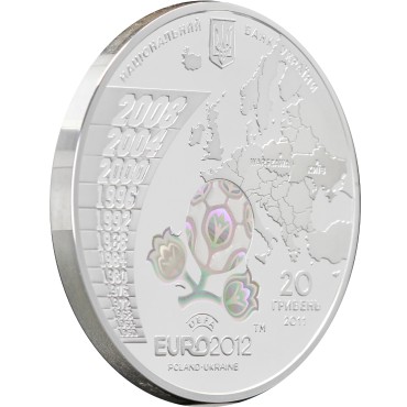 Срібна монета 2oz Фінальний Турнір Чемпіонату Європи з Футболу 2012 20 гривень 2012 Україна