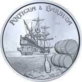 Серебряная монета 1oz Антигуа и Барбуда 2 доллара 2018 Антигуа и Барбуда
