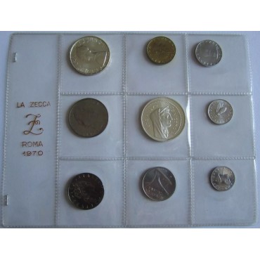 Набор монет (9шт.) Рим 1970 Италия (UNC)