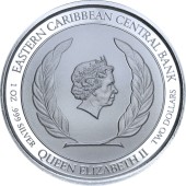 Серебряная монета 1oz Антигуа и Барбуда 2 доллара 2018 Антигуа и Барбуда