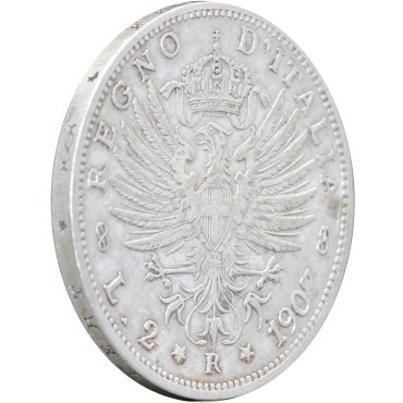 Срібна монета 2 ліри 1907 Італія