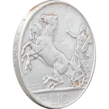 Срібна монета 10 лір 1927 Італія
