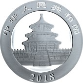 Срібна монета 30g Китайська Панда 10 юань 2018 Китай