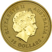 Золота монета 1/10oz Рік Змії 15 доларів 2001 Австралія