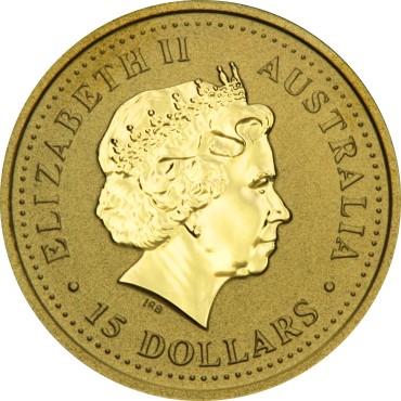 Золотая монета 1/10oz Год Змеи 15 долларов 2001 Австралия