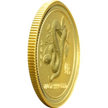 Золотая монета 1/10oz Год Змеи 15 долларов 2001 Австралия