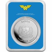 Срібна монета 1oz Чудо-Жінка 5 доларів 2024 Самоа (кольорова)