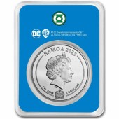 Серебряная монета 1oz Зеленый Фонарь 5 долларов 2023 Самоа (цветная)