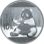 Серебряная монета 30g Китайская Панда 10 юань 2017 Китай