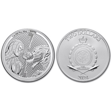 Срібна монета 1oz Людина-Павук проти Зеленого Гобліна 2 долари 2024 Ніуе