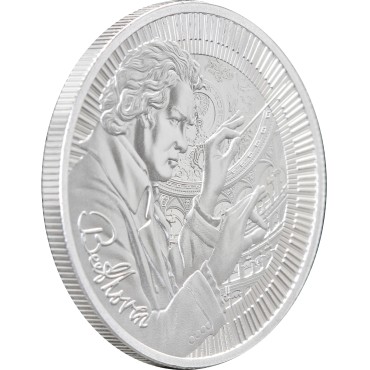 Серебряная монета 1oz Иконы Инноваций: Людвиг ван Бетховен 2 доллара 2024 Ниуэ