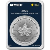 Срібна монета 1oz Кленовий Лист 5 доларів 2025 Канада (MintDirect® Premier + PCGS FS®)