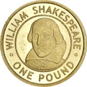 Золотая монета 1/25oz Вильям Шекспир 1 фунт Олдерни 2006