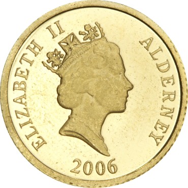 Золотая монета 1/25oz Вильям Шекспир 1 фунт Олдерни 2006