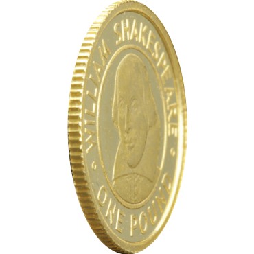 Золотая монета 1/25oz Вильям Шекспир 1 фунт Олдерни 2006