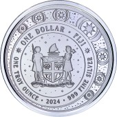 Срібна монета 1oz Єдиноріг 1 долар 2024 Фіджі