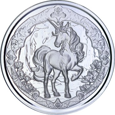 Серебряная монета 1oz Единорог 1 доллар 2024 Фиджи