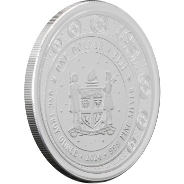 Серебряная монета 1oz Единорог 1 доллар 2024 Фиджи