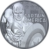 Серебряная монета 1oz Капитан Америка 1 доллар 2019 Тувалу